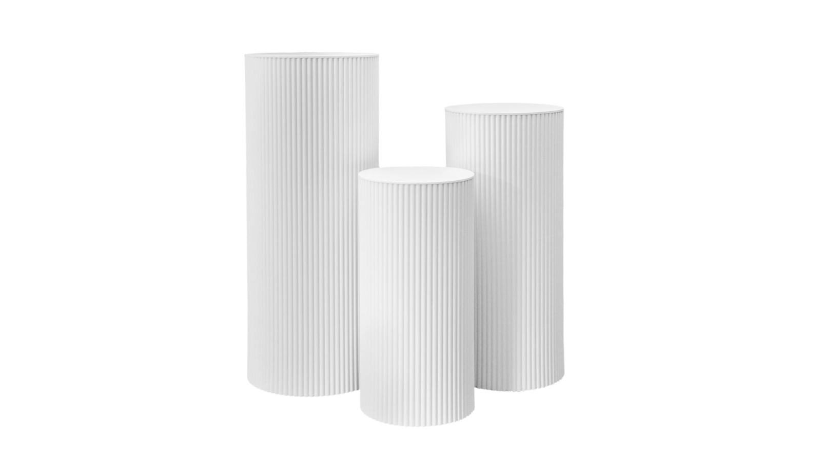 YS 3 Piece Metal Cylinder Wedding Plinth Ripple 