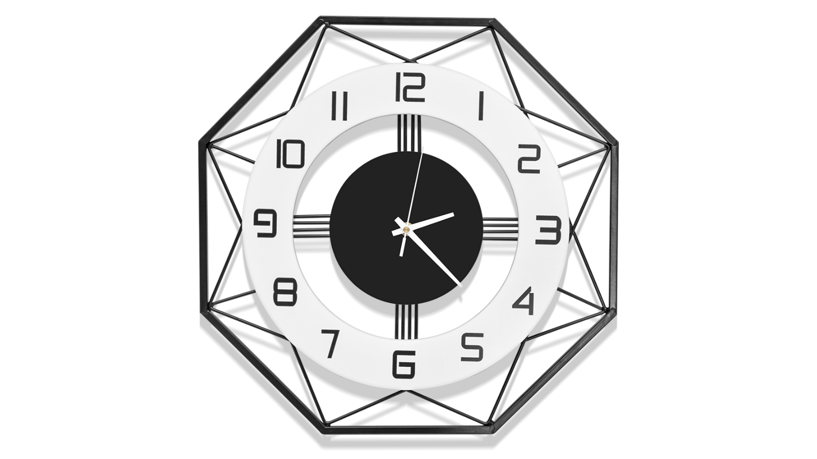 YS Large Non Ticking Modern Wall Clock - 42cm 