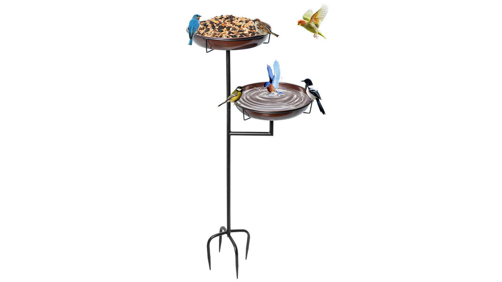 YS 12inch Bowl Bird Bath and Feeder Stand for Garden