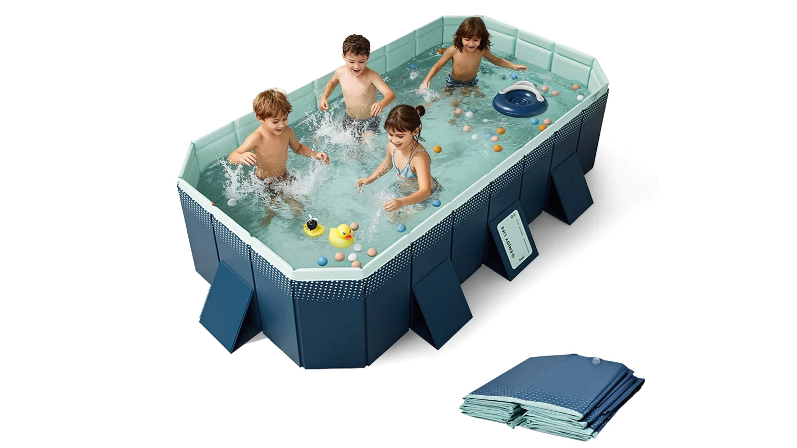 YS 2.6m Foldable Pool Non Inflatable Thicken Large Rectangle Pool Holding 6 People
