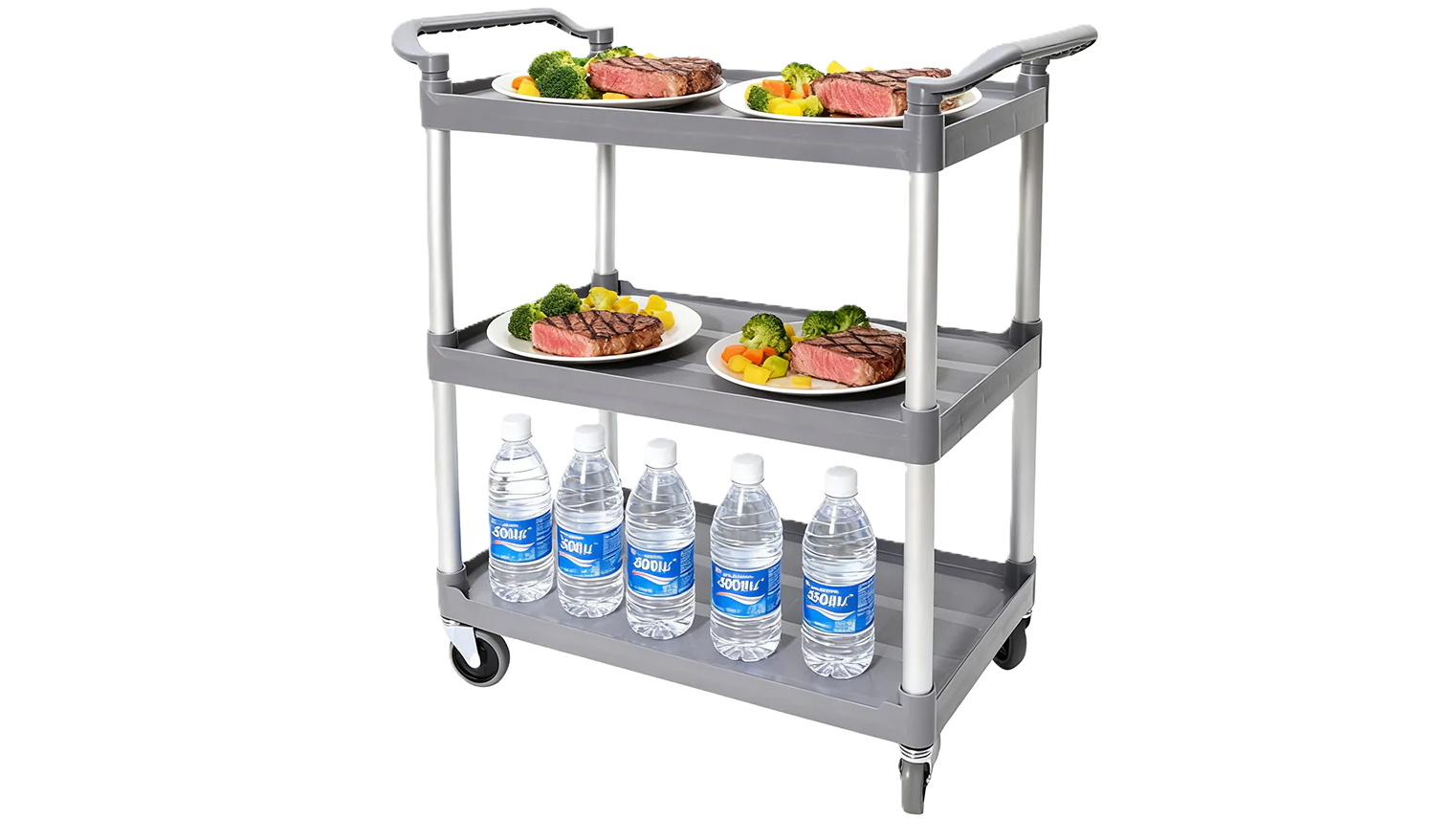 YS 1m 3-Tier Large Rolling Trolley with 120kg Capacity