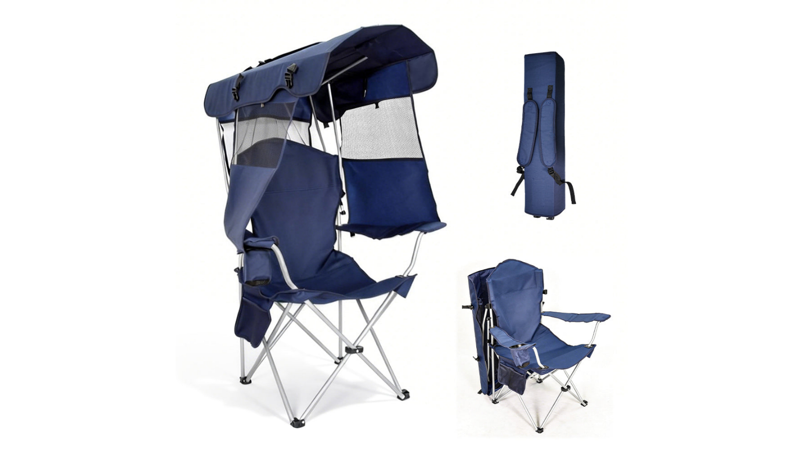 YS Foldable Canopy Shade Chair with Armrest and Carry Bag
