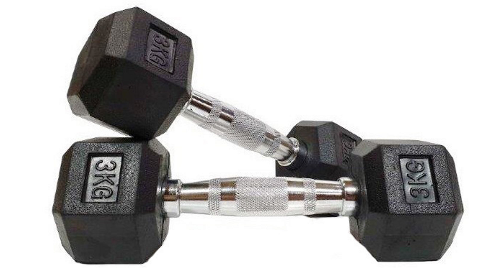 Morgan Rubber a Pair Hex Dumbbells - 3kg
