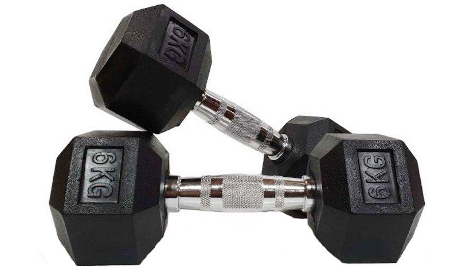 Morgan Rubber a Pair Hex Dumbbells - 6kg