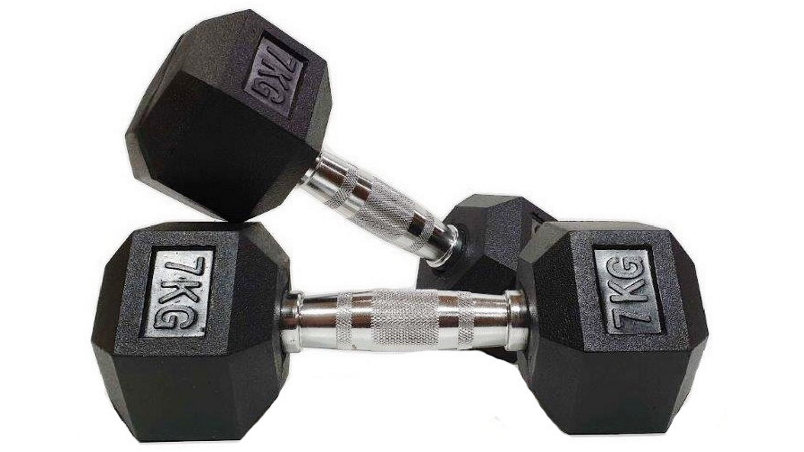Morgan Rubber a Pair Hex Dumbbells - 7kg