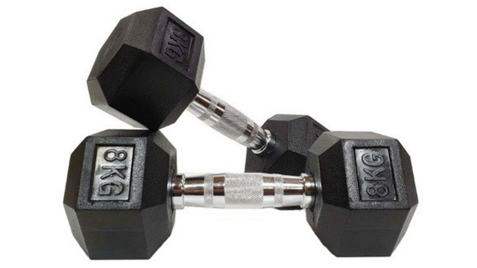 Morgan Rubber a Pair Hex Dumbbells - 8kg