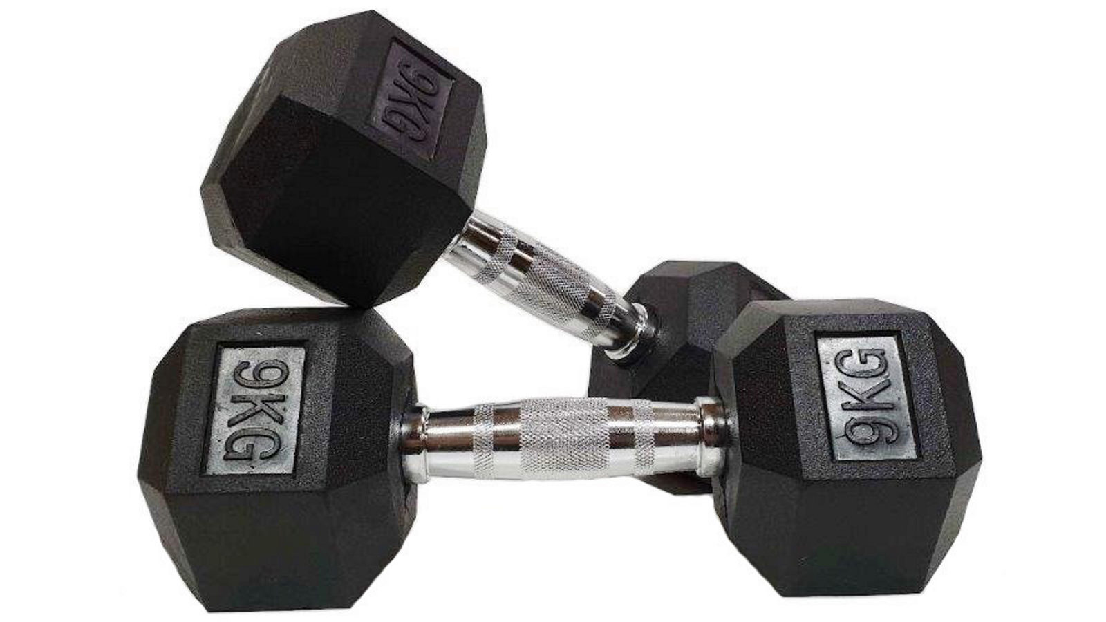 Morgan Rubber a Pair Hex Dumbbells - 9kg
