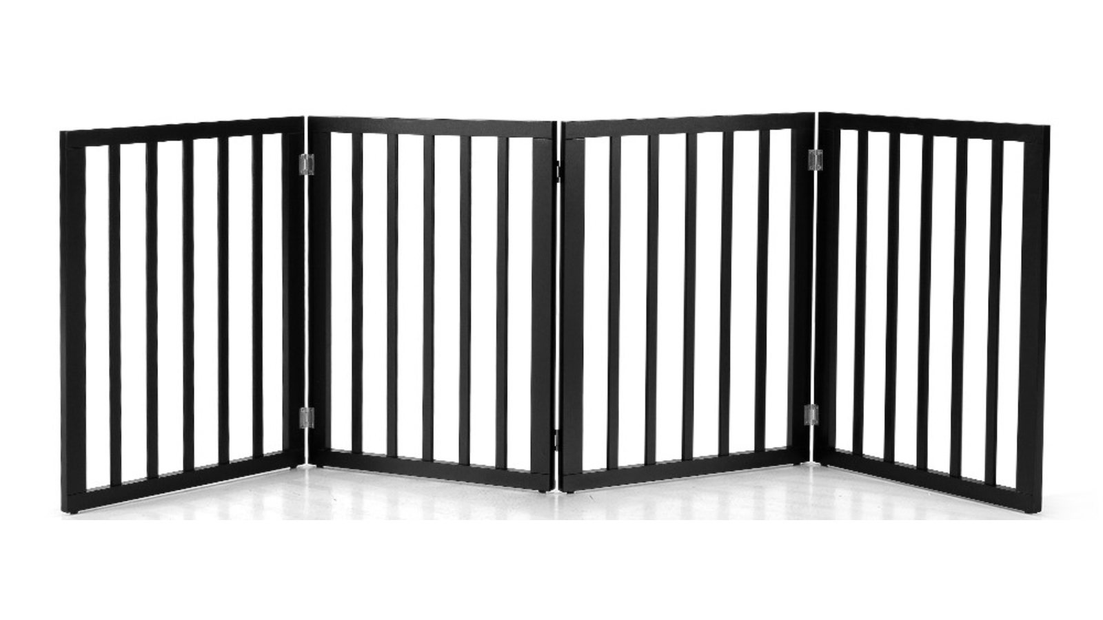 Petzly 61cm 4 Panel Pet Gate - Black