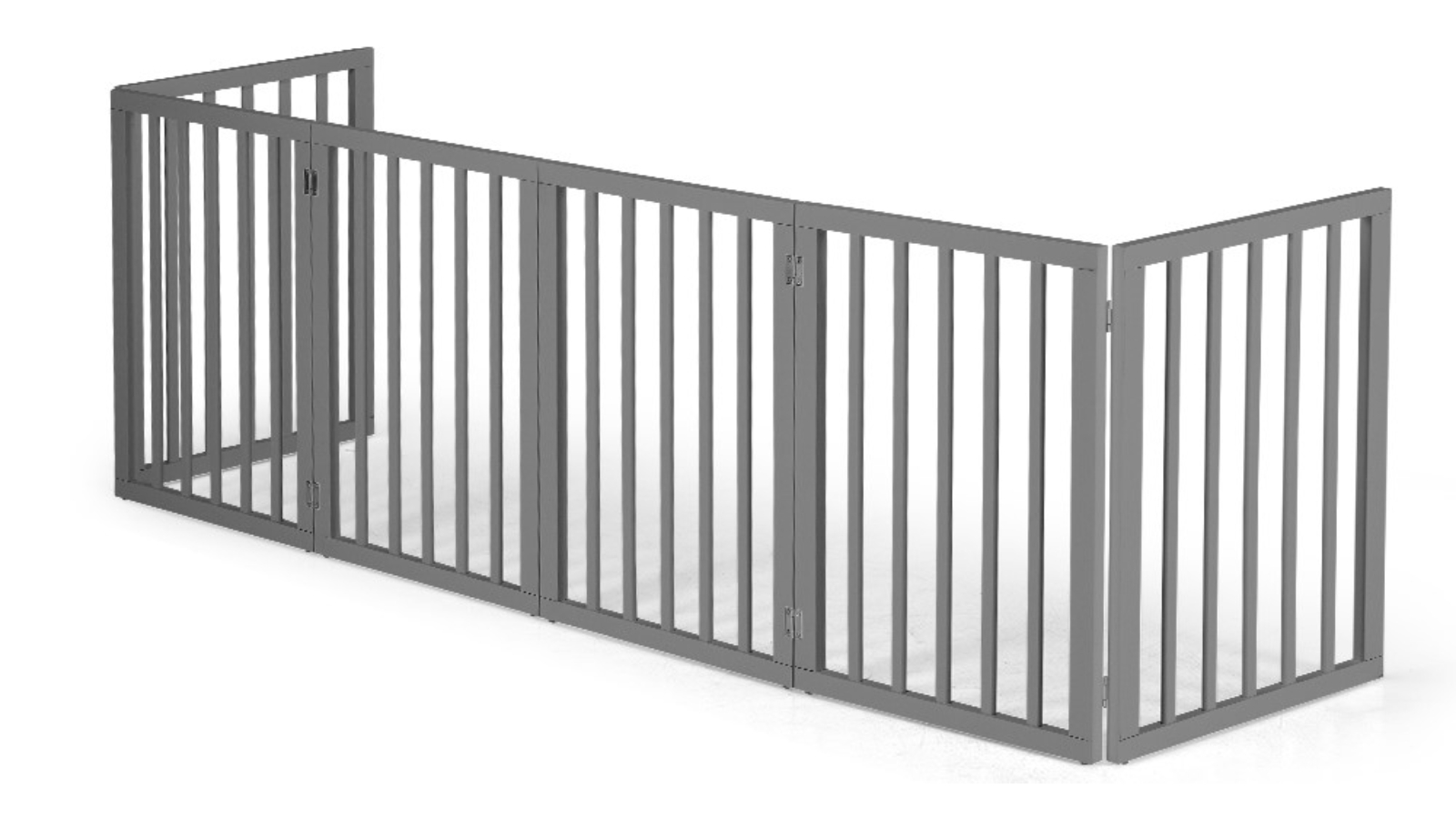 Petzly 61cm 6 Panel Wooden Pet Gate - Grey