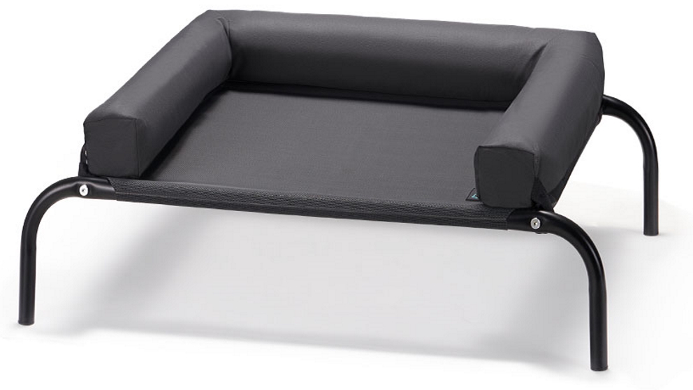 Petzly Medium Cooling Dog Bed with Pillow - Black