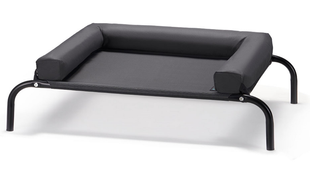 Petzly Extra Large Cooling Dog Bed with Pillow - Black