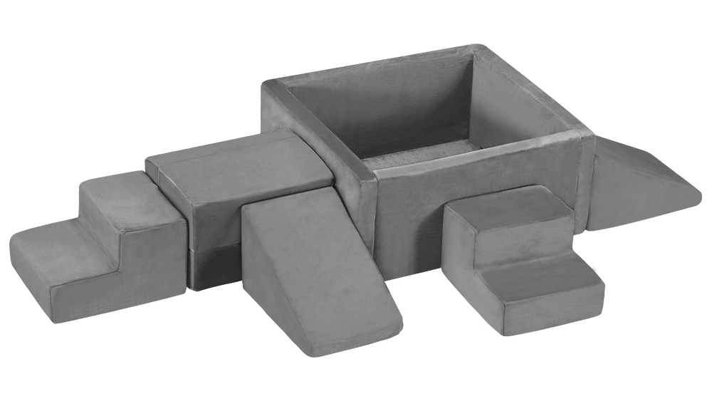 Playpals Kids Foam Climbing Blocks 6-Piece Set - Grey