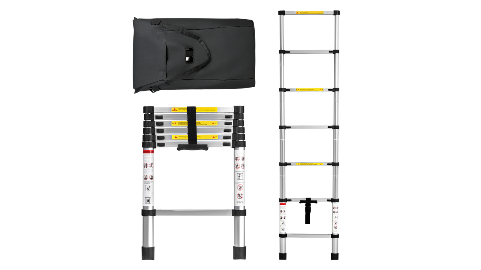 Zuni Telescopic Aluminium Ladder with Storage Bag - 2metre