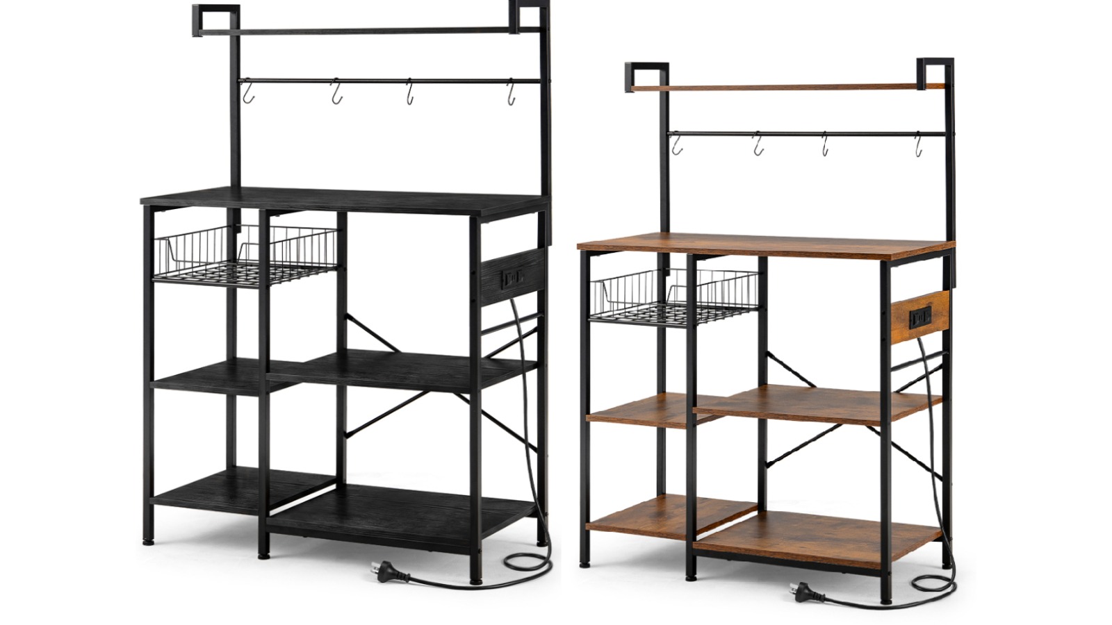 Zuni 4 Piece S-Hooks Kitchen Bakers Rack