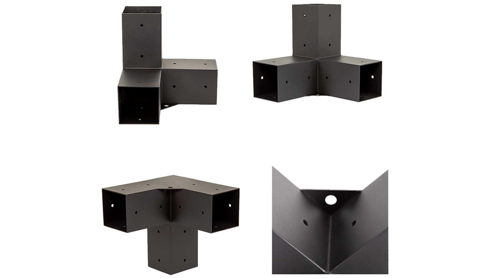 Randy and Travis Machinery Matte Black Bracket/Top Rafter Single Pergola Kit with Steel
