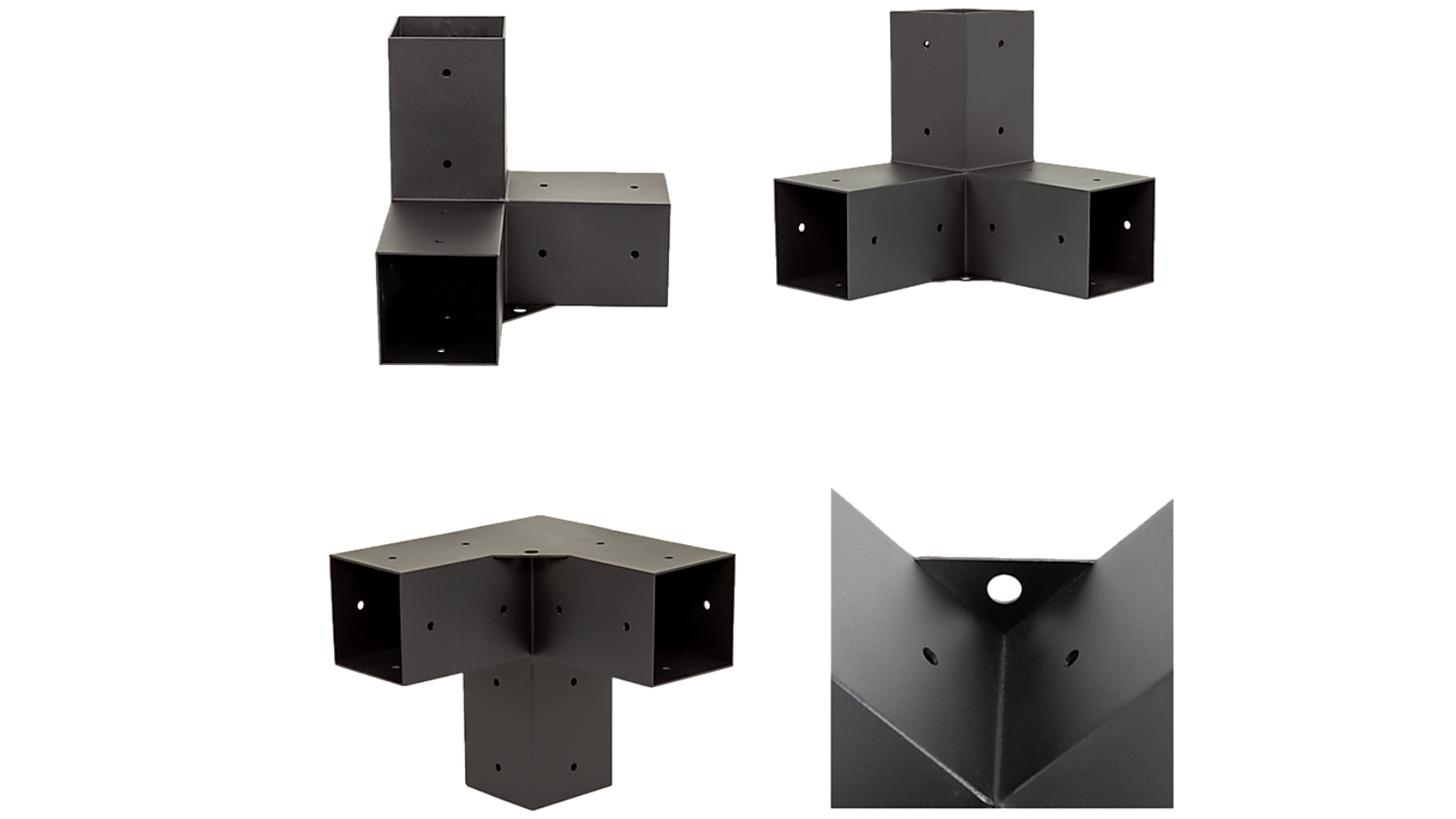 Randy and Travis Machinery Matte Black Single Wall-Mount Pergola Kit with Steel Bracket