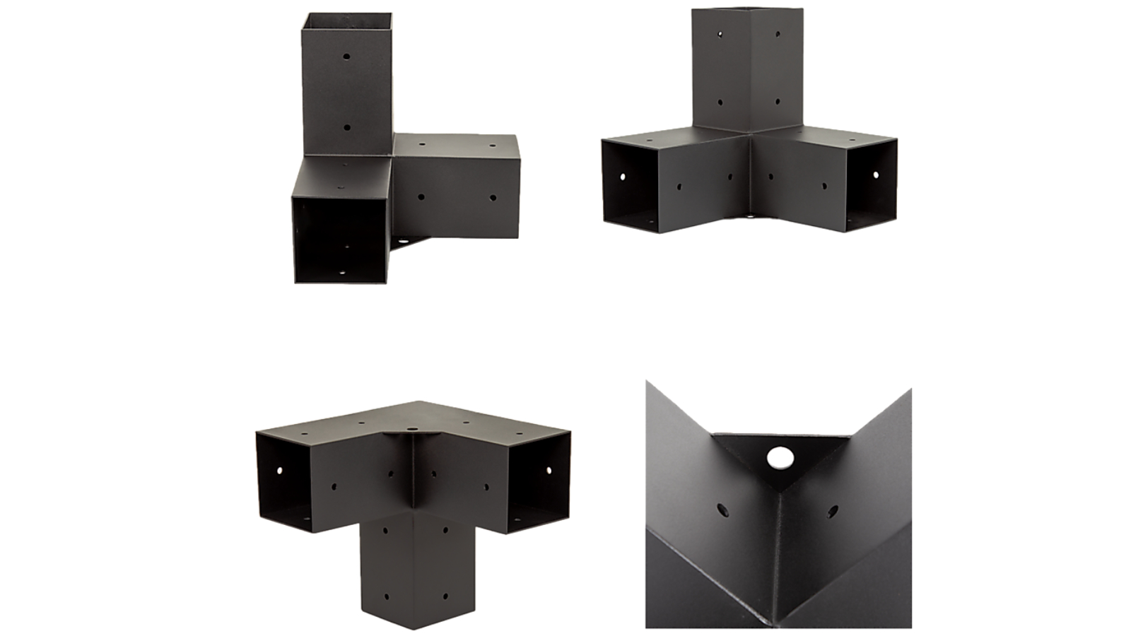 Randy and Travis Machinery Matte Black Double Wall-Mount Pergola Kit with Steel Bracket