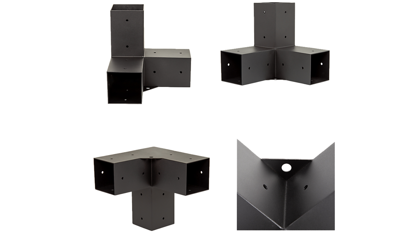 Randy and Travis Machinery Matte Black Single Wall-Mount Pergola Kit with Steel Bracket/Top Rafter