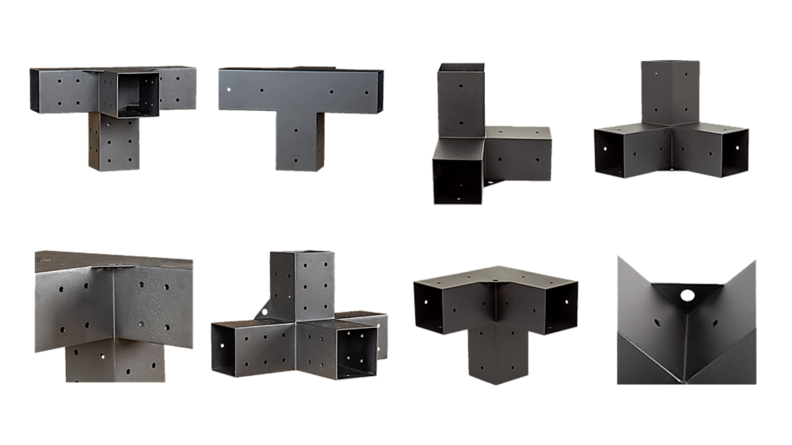 Randy and Travis Machinery Matte Black Double Wall-Mount Pergola Kit with Steel Bracket/Top Rafter