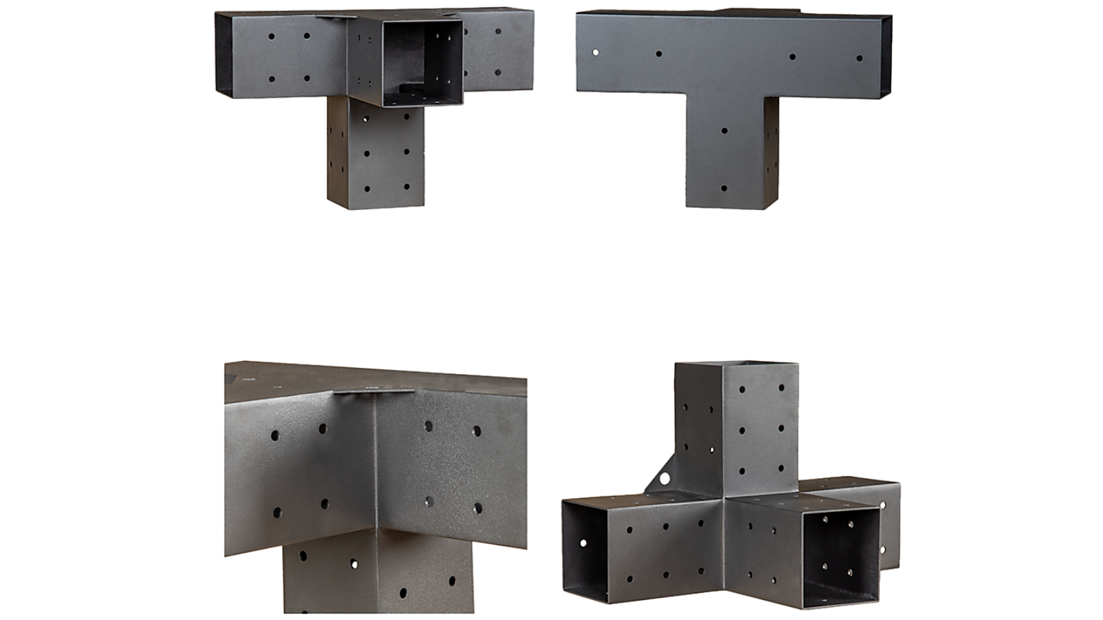 Randy and Travis Machinery Matte Black Double Roof Pergola Steel Bracket