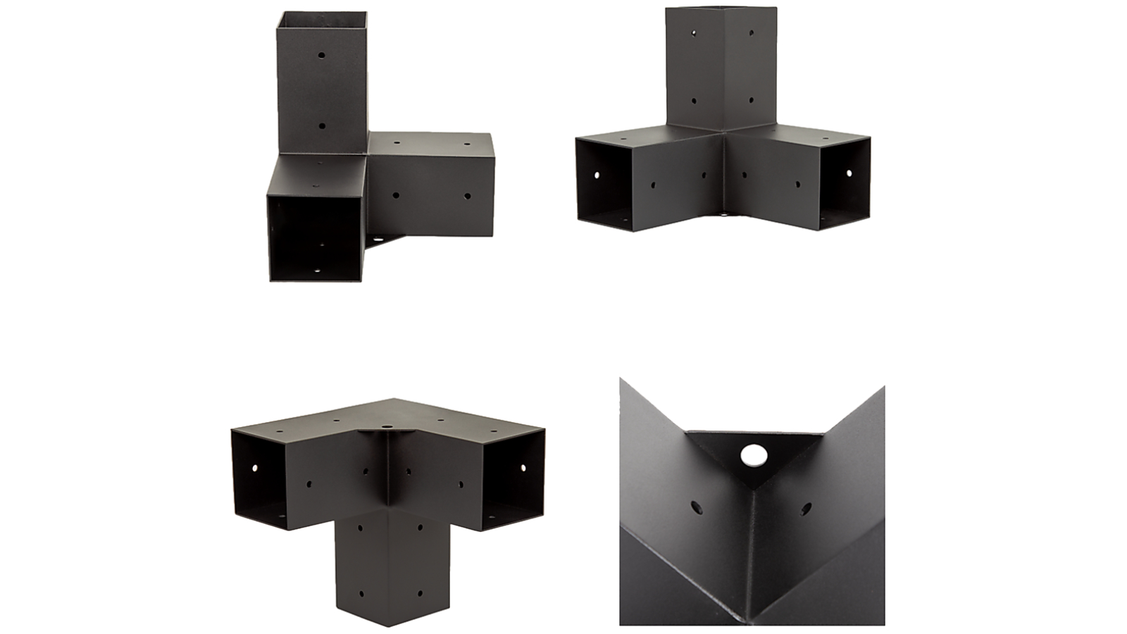 Randy and Travis Machinery Matte Black Single Roof Pergola Steel Bracket