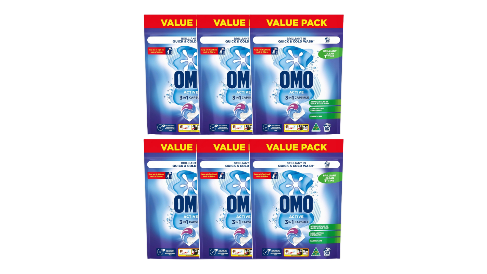 Omo 360 Piece 3-in-1 Active Laundry Capsule