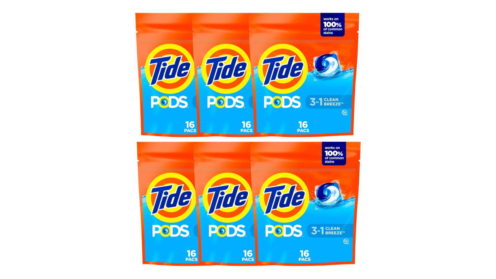 Tide 96 Piece 3-in-1 Clean Breeze Laundry Pod