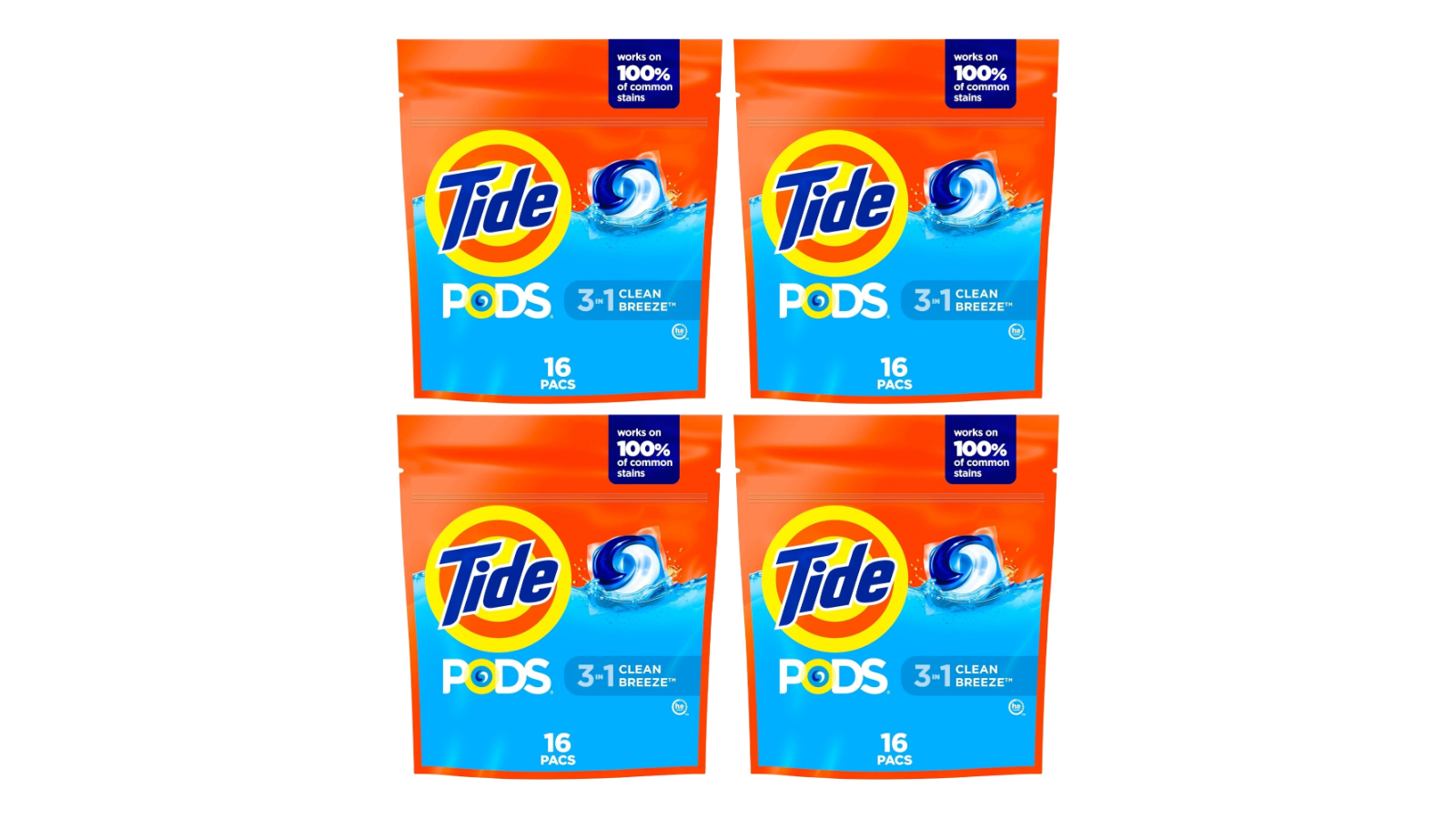 Tide 64 Piece 3-in-1 Clean Breeze Laundry Pod