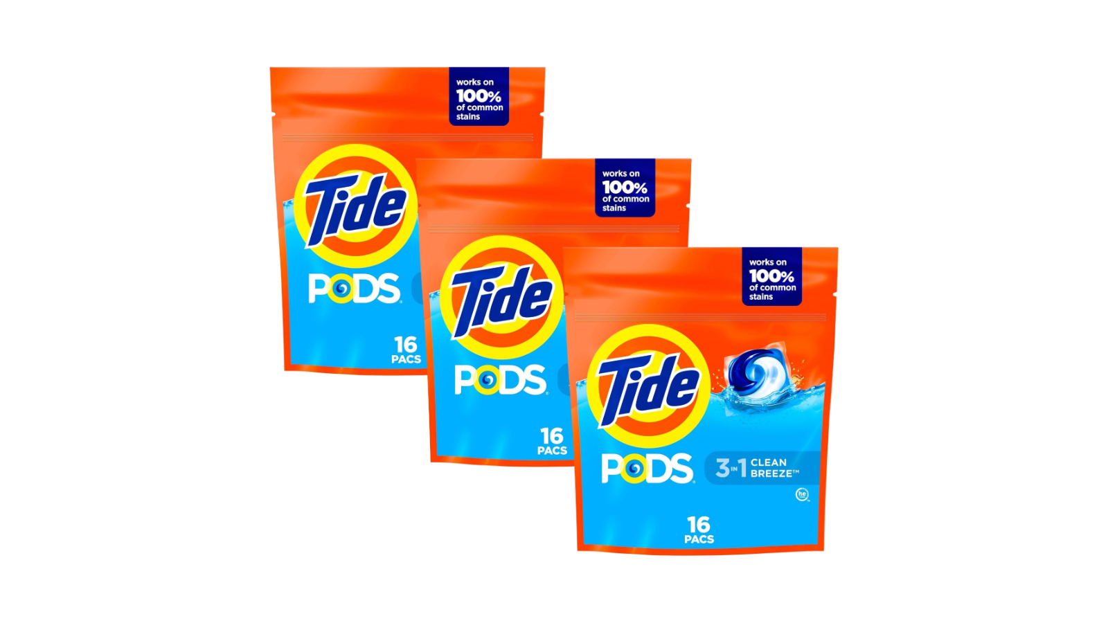 Tide 48 Piece 3-in-1 Clean Breeze Laundry Pod