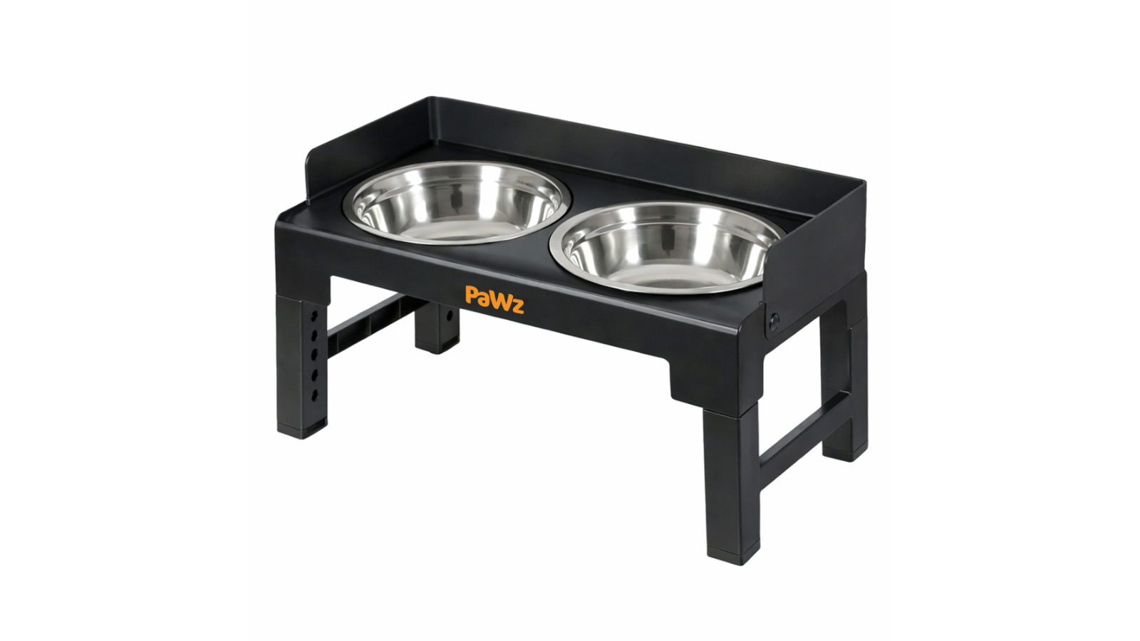 PaWz 6-Height Adjustable Raised Food Water Elevated Bowl Pet Feeder - Grey