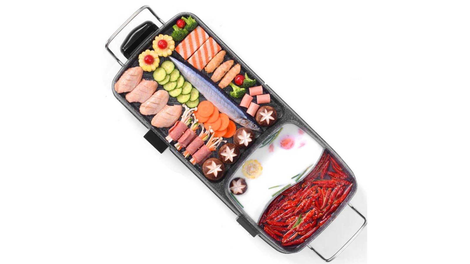SOGA 2in1 Electric BBQ Grill Teppanyaki and Steamboat Hotpot Harvey