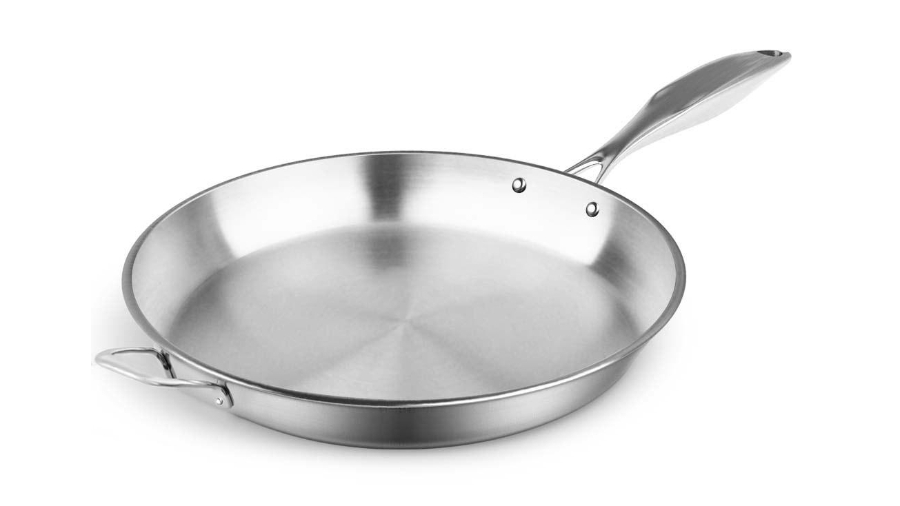 SOGA 36cm Stainless Steel Fry Pan Induction Cooking Pan with Handle
