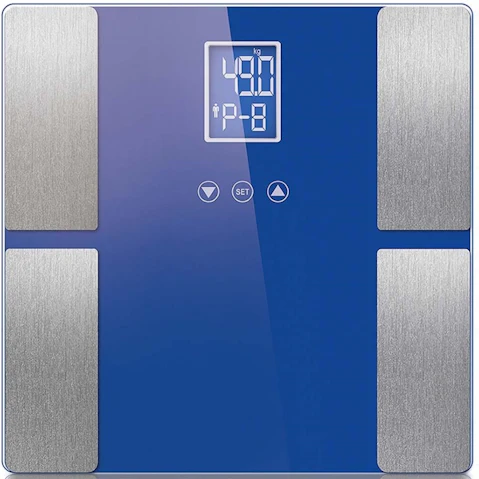 SOGA Digital Electronic LCD Bathroom Body Fat Weighing Scales - Blue