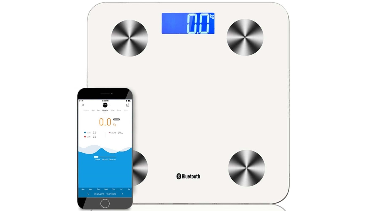 SOGA Wireless Bluetooth Digital Body Fat Scale - White