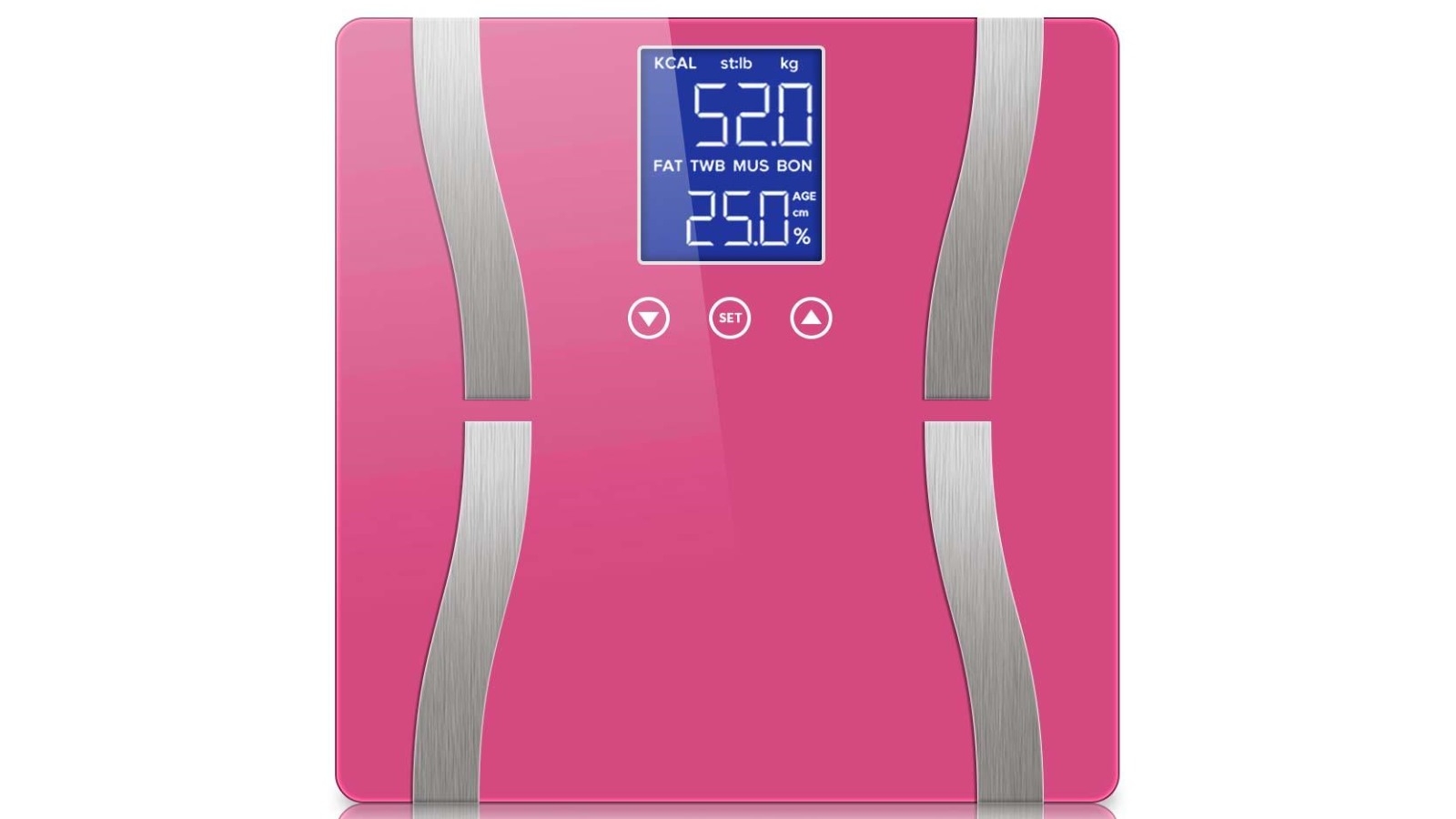 SOGA Glass LCD Digital Body Fat Electronic Weighing Scales - Pink