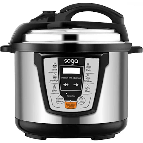 SOGA Electric Stainless Steel Pressure Cooker 12L 1600W Multicooker