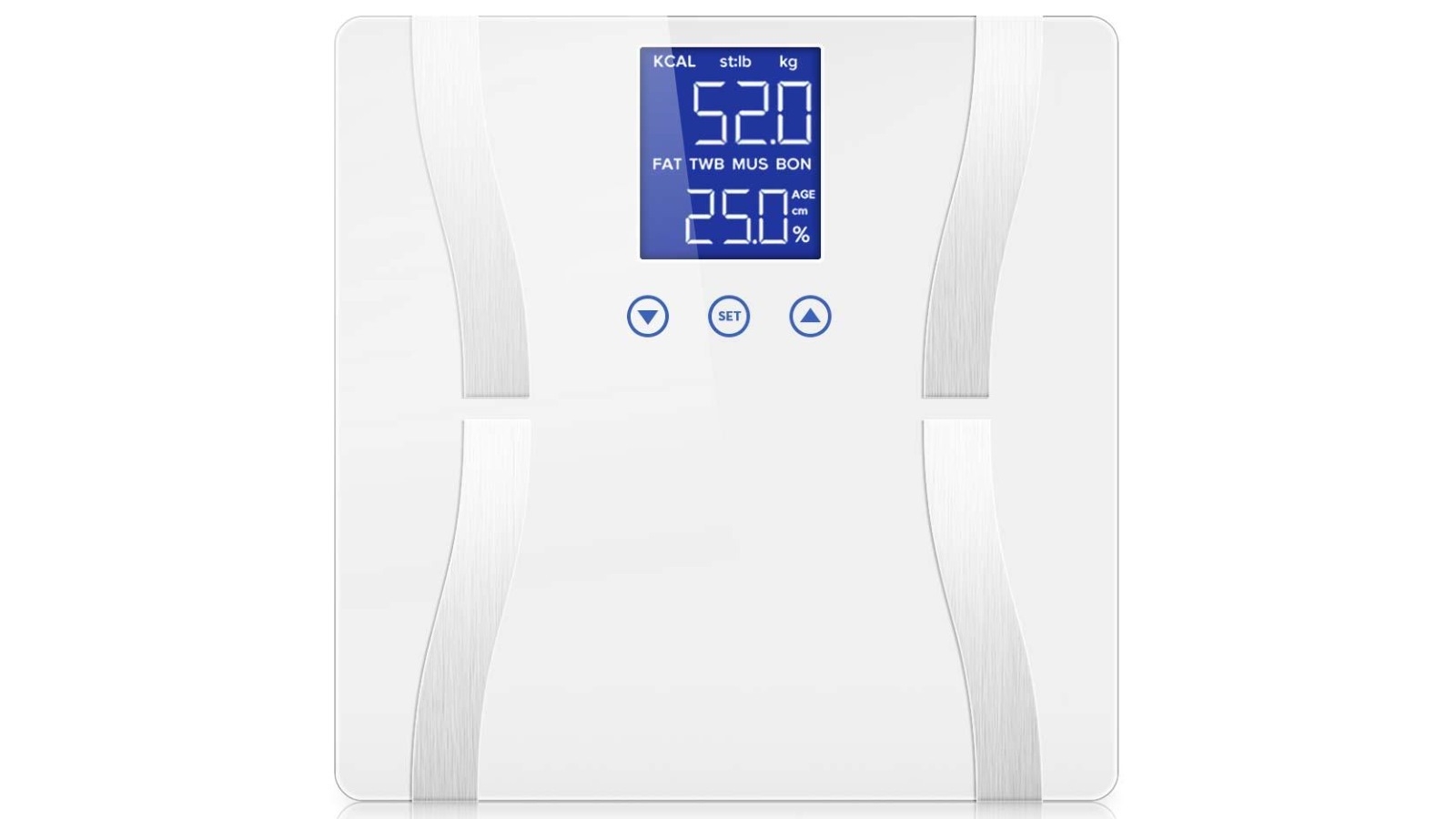 SOGA Glass LCD Digital Body Fat Electronic Weighing Scales - White