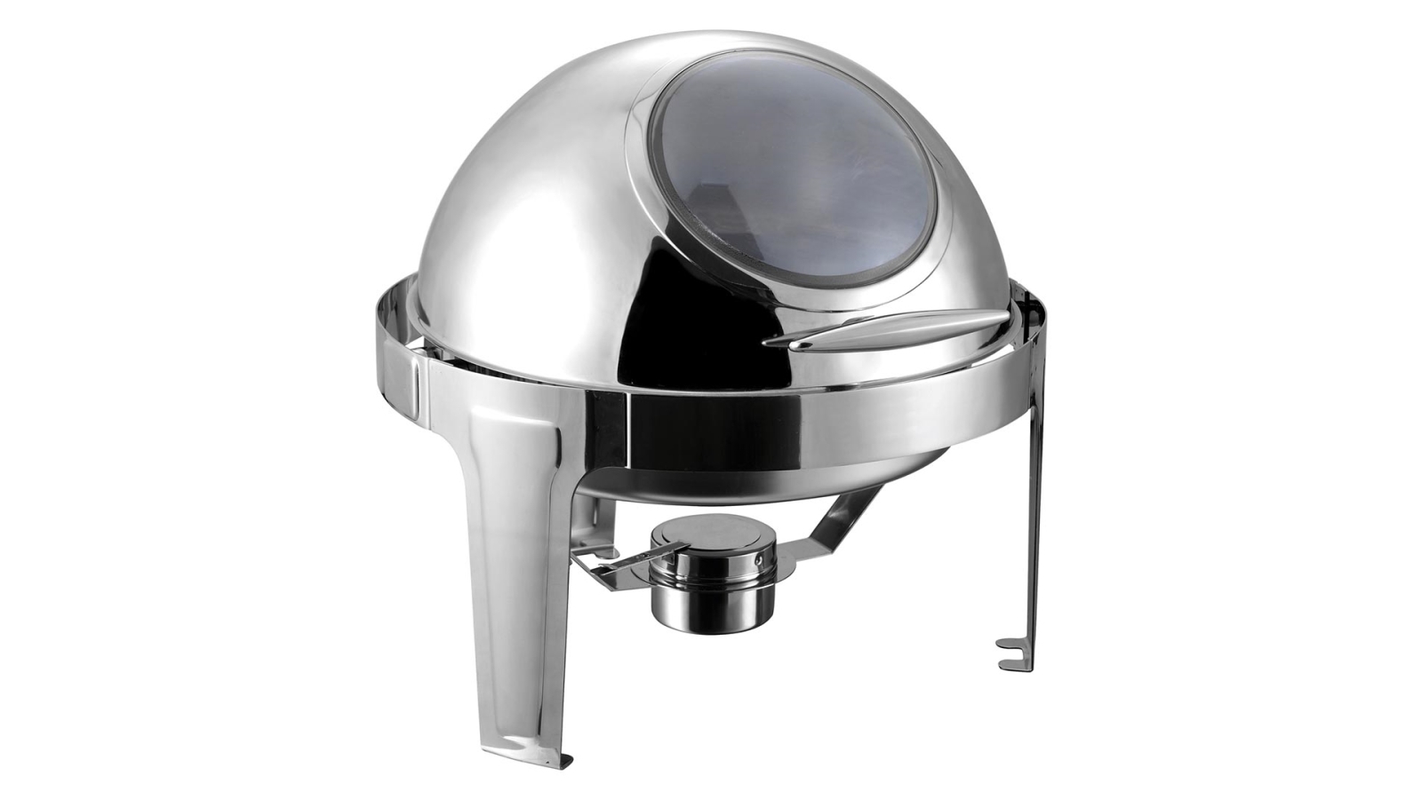 SOGA 6L Round Chafing Stainless Steel Food Warmer with Glass Roll Top