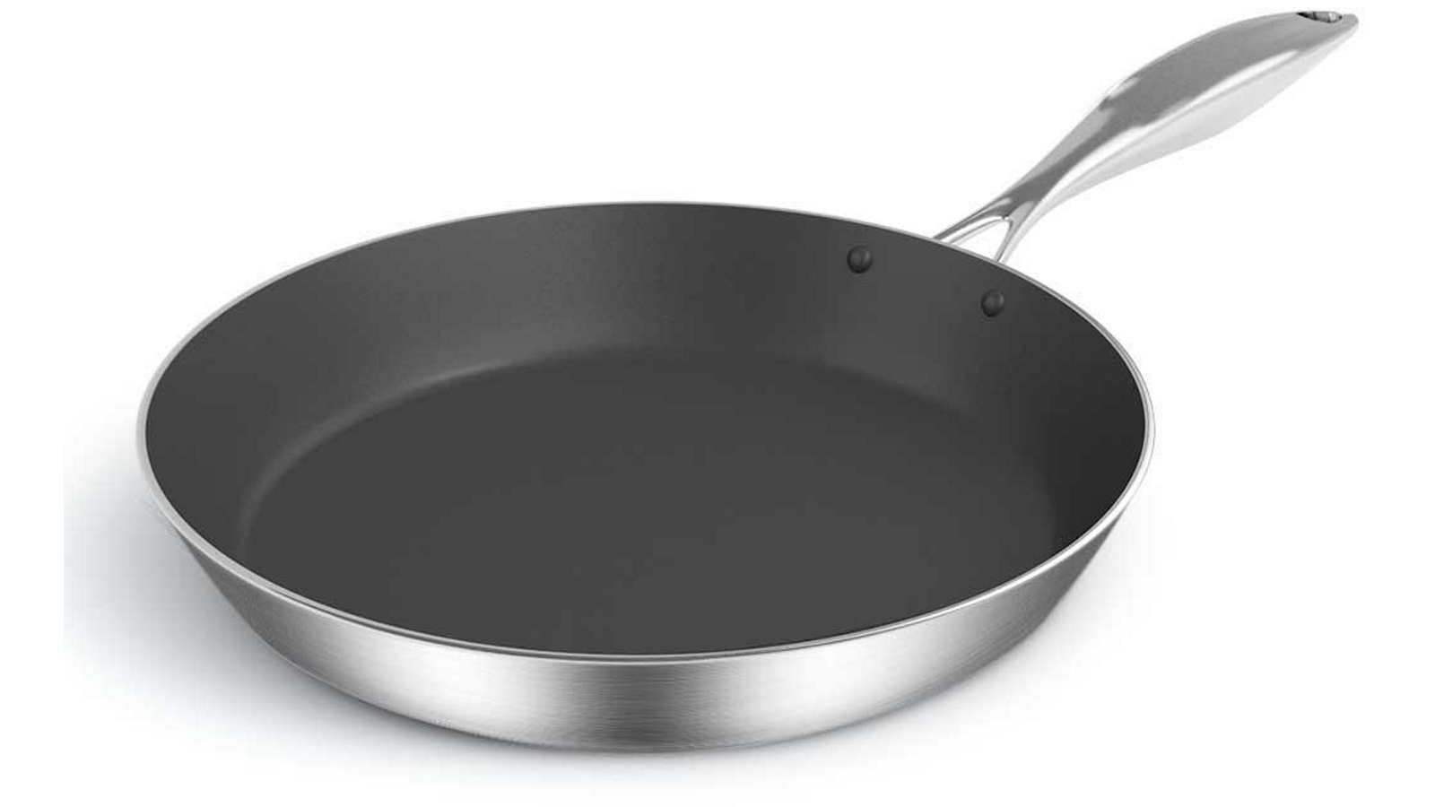 SOGA 20cm Stainless Steel Fry Pan with Induction Non Stick Interior