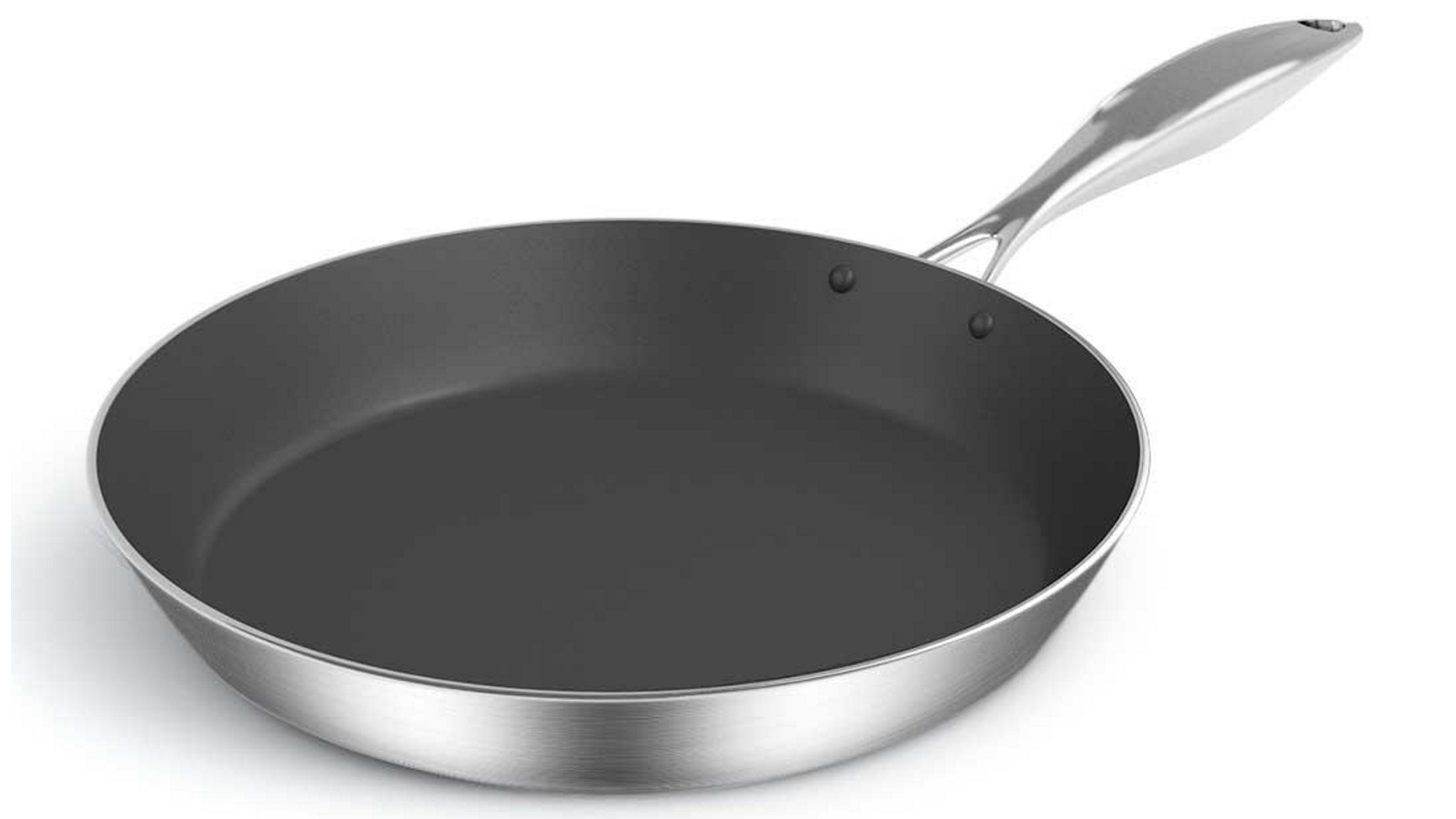 SOGA 24cm Stainless Steel Fry Pan with Induction Non Stick Interior