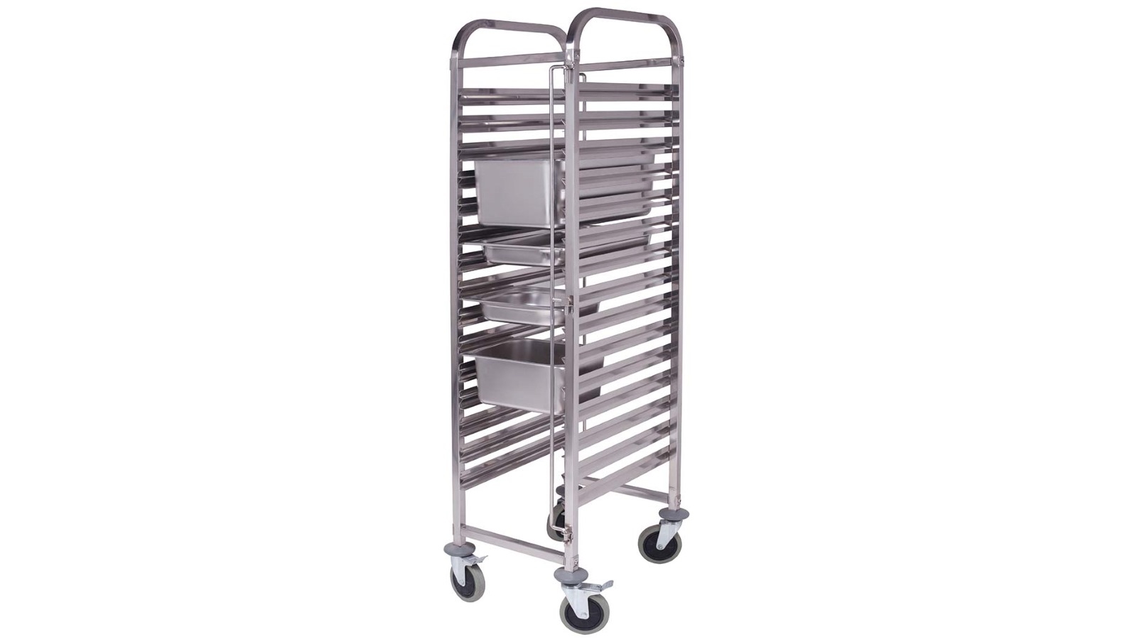 SOGA Gastronorm Trolley 15 Tier Stainless Steel Bakery Trolley Suits GN 1/1 Pans