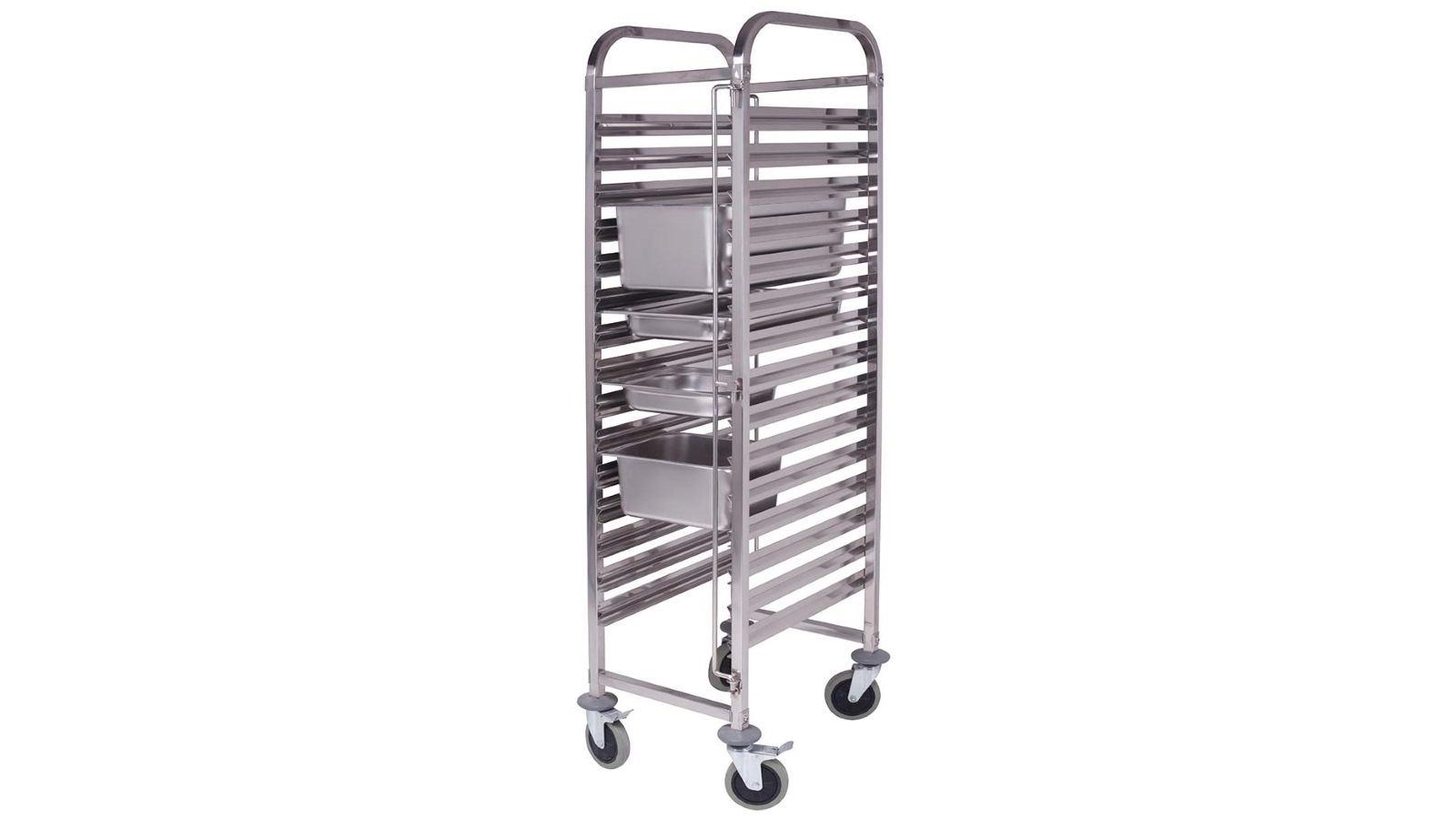 SOGA Gastronorm Trolley 16 Tier Stainless Steel Bakery Trolley Suits GN 1/1 Pans