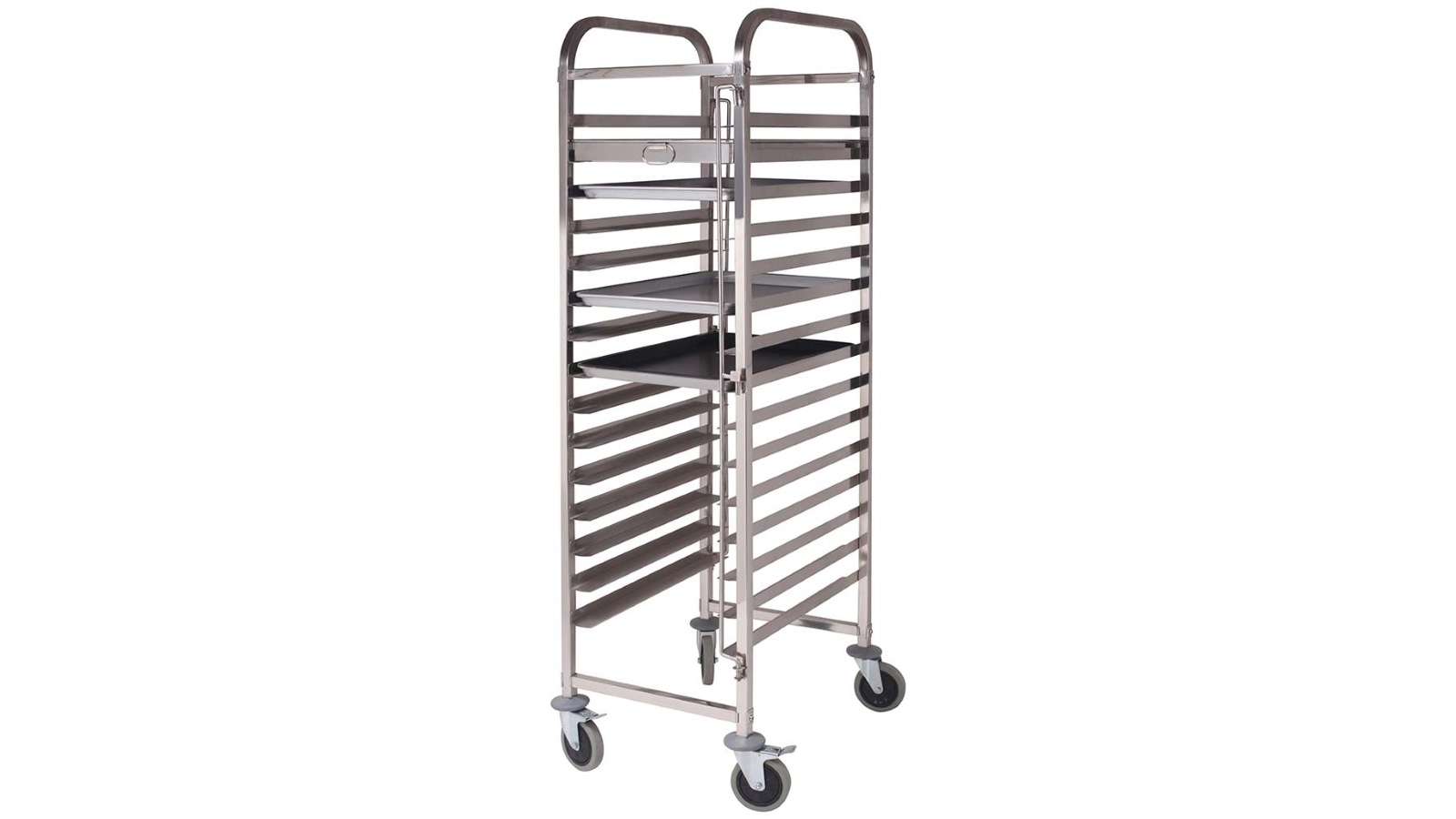 SOGA Gastronorm Trolley 15 Tier Stainless Steel Cake Bakery Trolley Suits - 60x40cm Tray