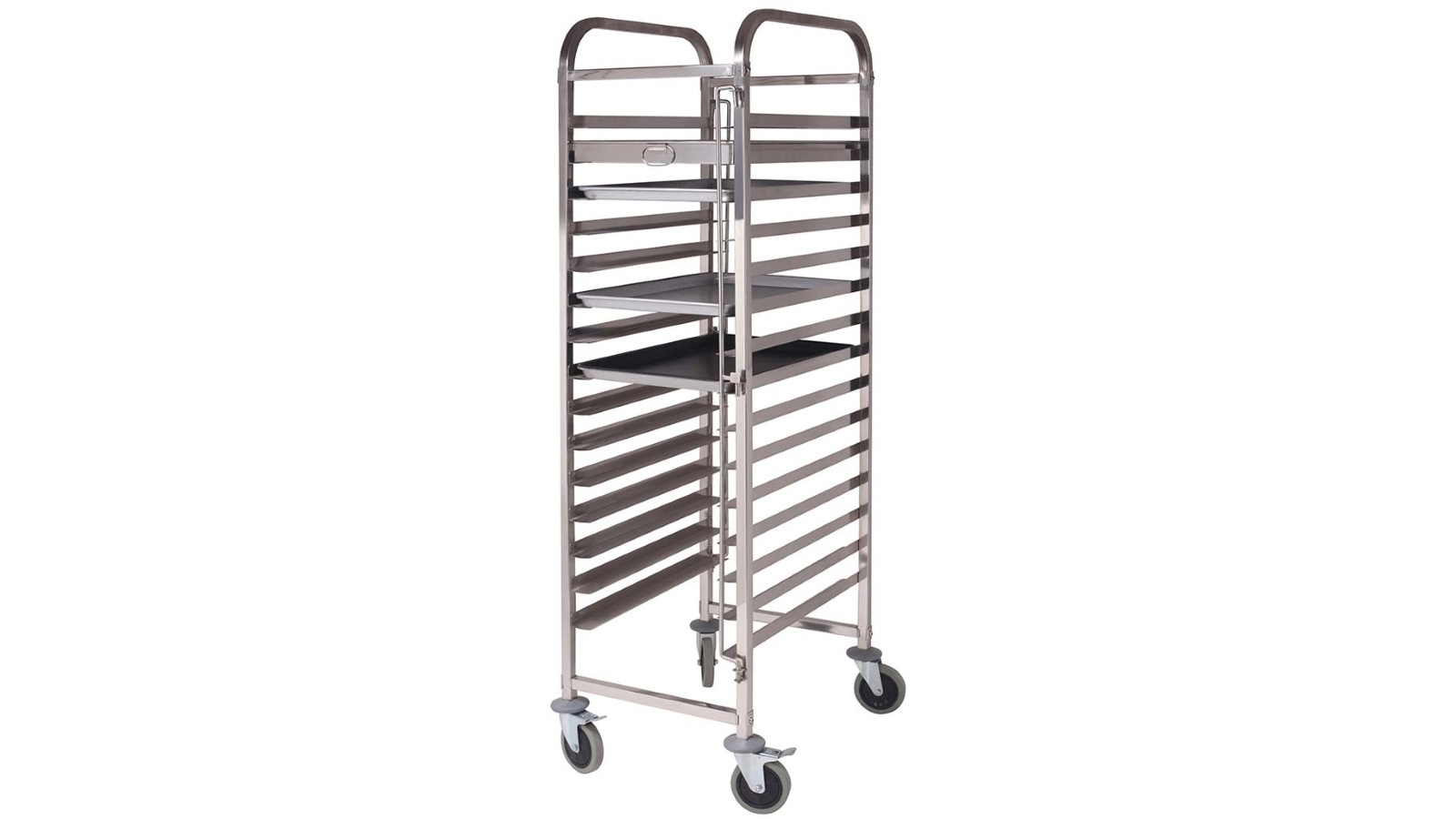 SOGA Gastronorm Trolley 16 Tier Stainless Steel Bakery Trolley Suits GN 1/1 Pans - 60x40cm Tray