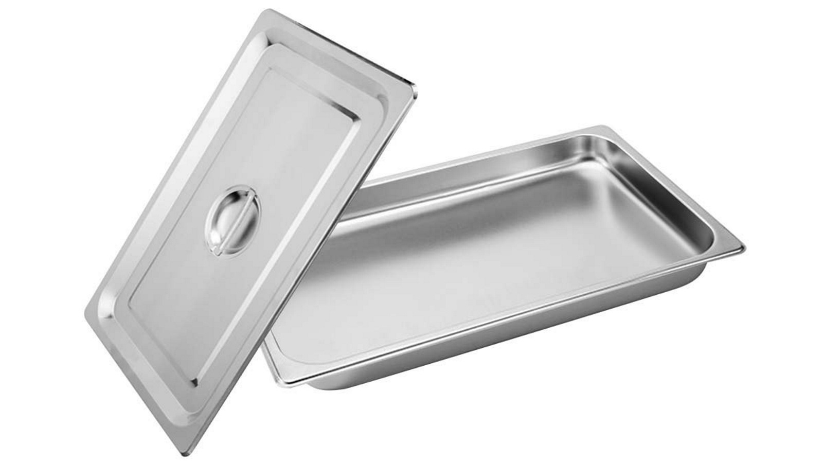 SOGA Gastronorm GN Pan Full Size 1/1 GN Pan 4cm Deep Stainless Steel Tray With Lid