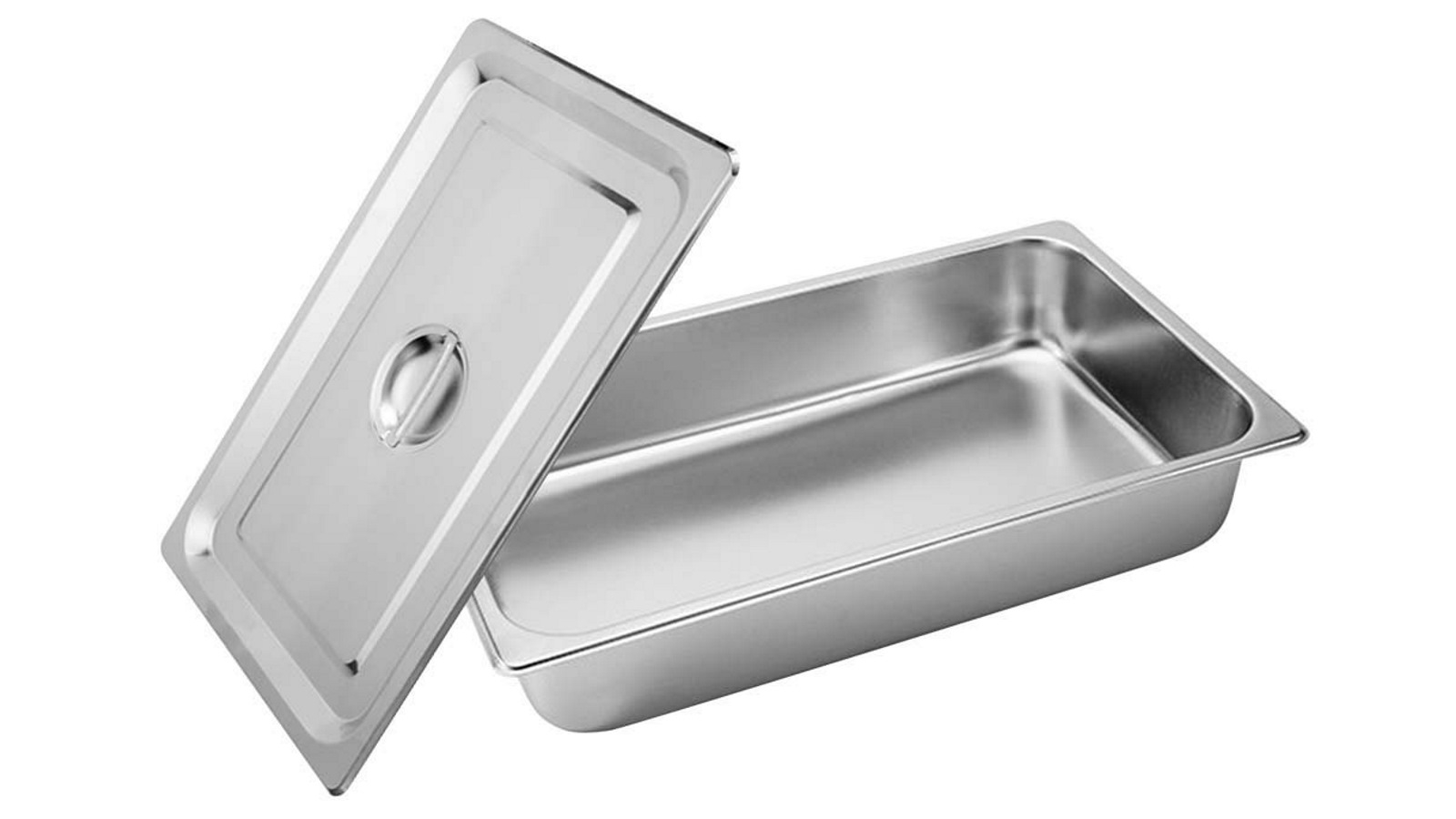 SOGA Gastronorm GN Pan Full Size 1/1 GN Pan 10cm Deep Stainless Steel Tray With Lid