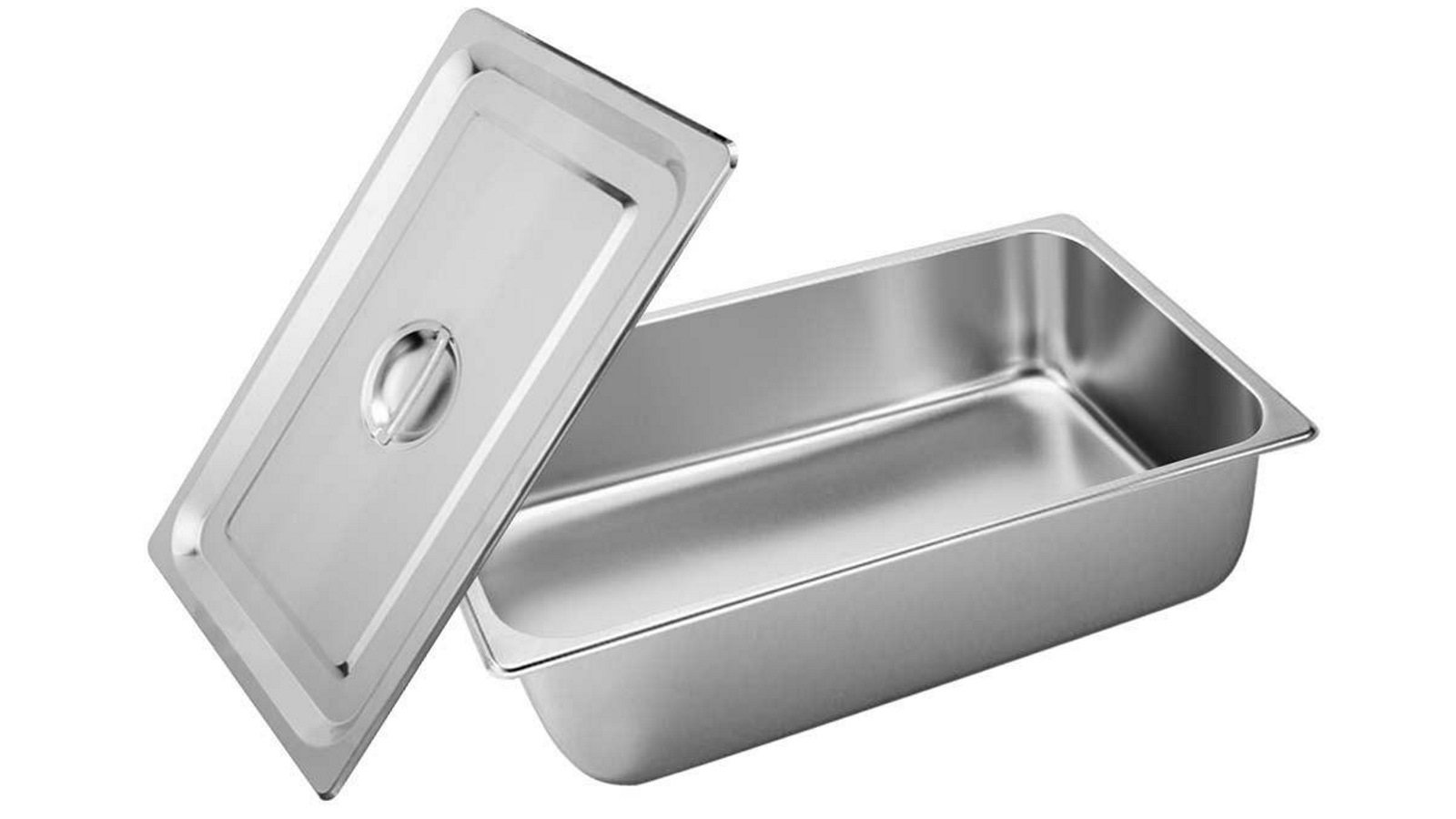 SOGA Gastronorm GN Pan Full Size 1/1 GN Pan 15cm Deep Stainless Steel Tray With Lid