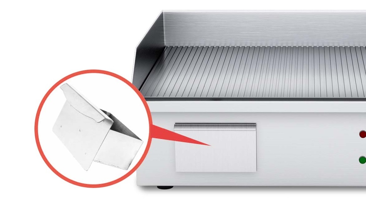 SOGA 2200W Stainless Steel Ribbed Griddle Commercial Grill BBQ Hot