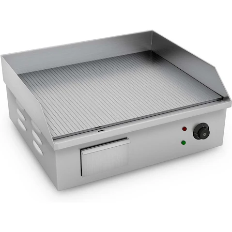 SOGA 2200W Stainless Steel Ribbed Griddle Commercial Grill BBQ Hot Plate
