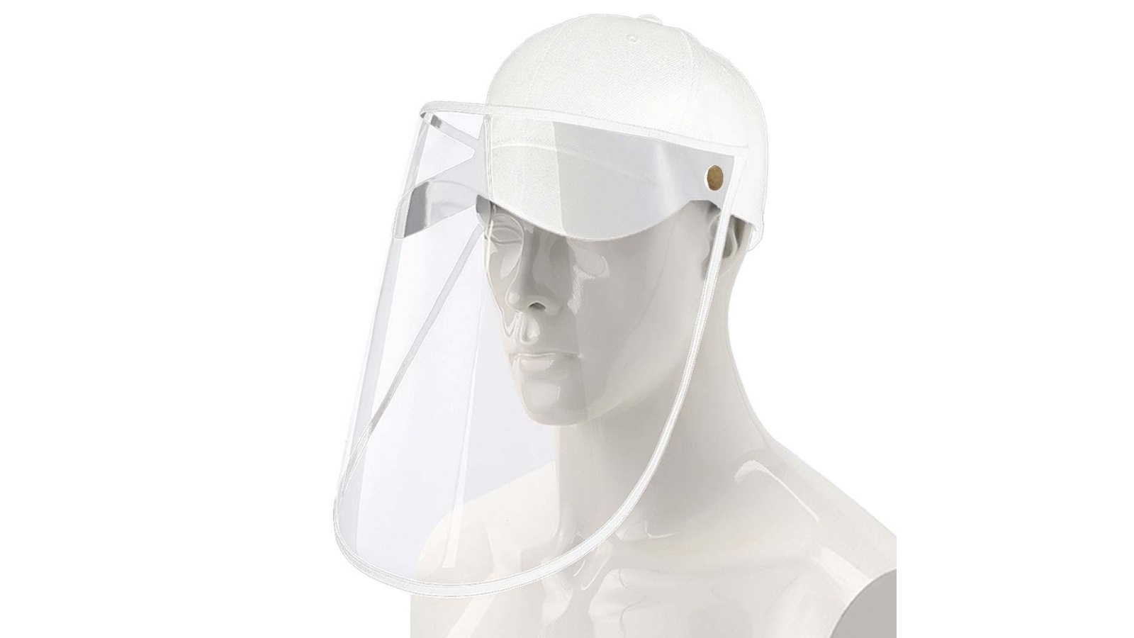Puredi Outdoor Anti-Fog Pollution Dust Protective Cap with Full Face HD Shield Cover Adult - White